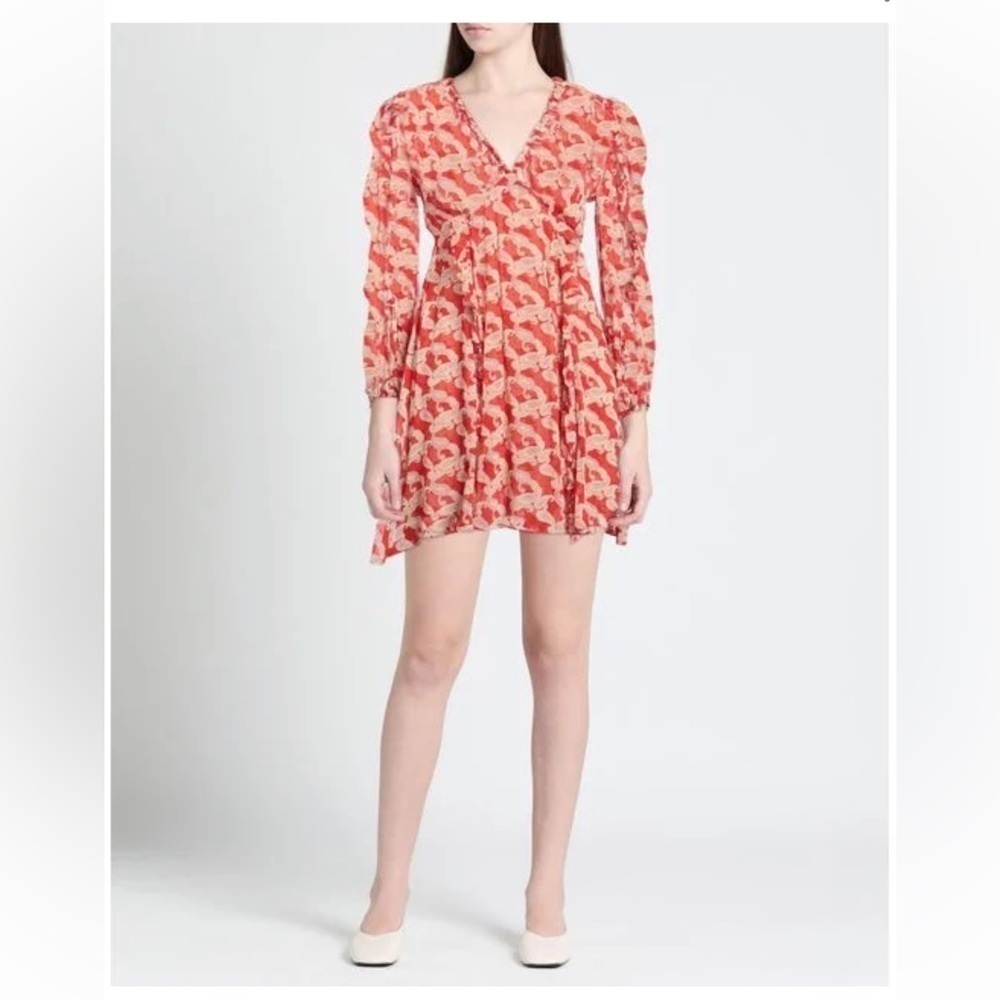 THE KOOPLES: WRAPAROUND SHORT PRINTED DRESS WITH FRILLS ❤️ size 2 - Picture 4 of 13